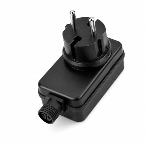 Leloco LED Netzteil 12V 1A 12W Transformator mit EU-Stecker IP44 Niederspannungsadapter für Kompatible LED-Lichterketten Weihnachtsbeleuchtung und Deko-Leuchten Ohne Anschlusskabel