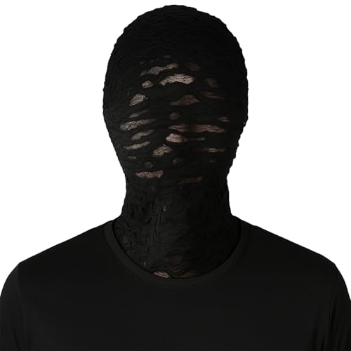 PANYI Máscara Negra de Halloween Full Face Masks Unisex Máscara Facial Completa Negra Máscara Sin Rostro Ldeal Para Halloween Fiestas de Terror Casas Embrujadas y Más Reutilizable (15 * 15CM)