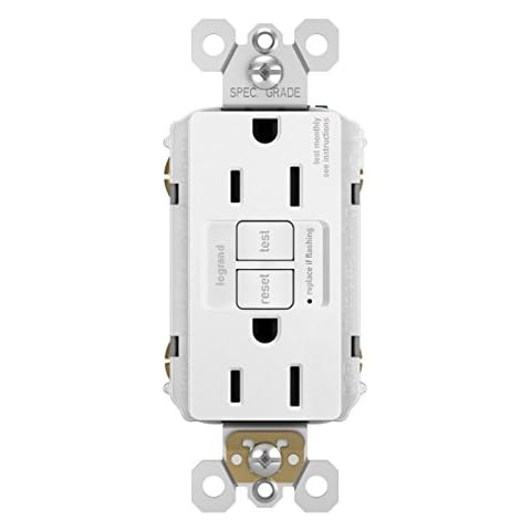 Legrand radiant 1597WCCD12 15 Amp GFCI Self Test Decorator Duplex Outlet, White (1 Count) Cover
