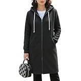 [Maison de TAO] メゾンドタオ パーカー ジップ オリジナル 前開き オリジナル シンプル 無地 裏起毛 フード 付き レディース (L, チャコールグレー)