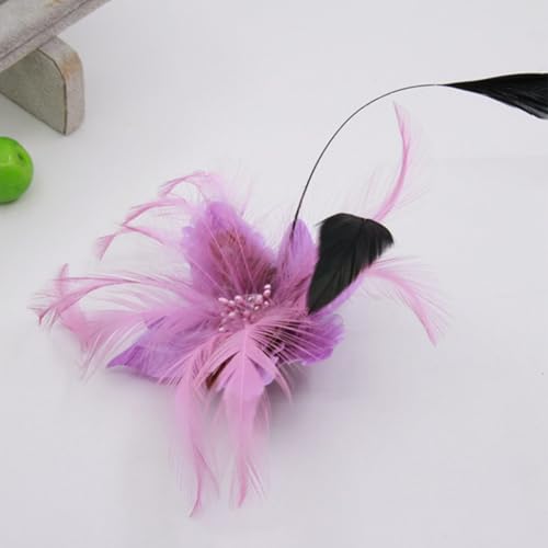 Image of Multi-function Feather Flower Brooch Pins & Hair Clips for Women Girls Corsage Brooch Party Ceremony Accessories Dance Banquet Pins Headdress
