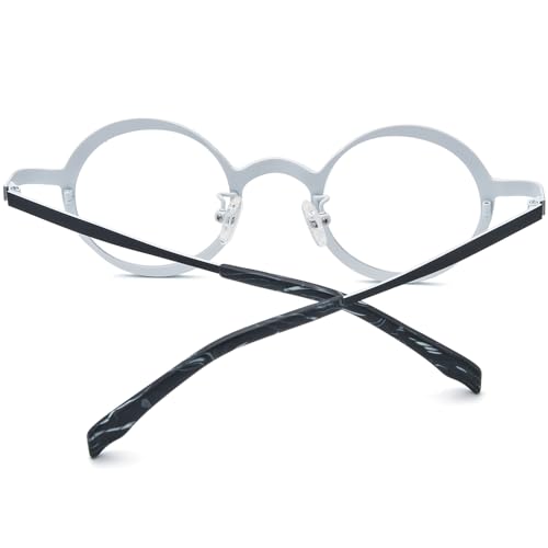 Image of FONEX Colorful Pure Titanium Glasses Frame Women Retro Round Eyeglasses