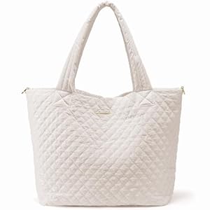 LOVEVOOK Weekender Bags for Women, 50L Puffer Purse Tote Bag, Duffle Bag Overnight Bag with Wet Pocket, Personal Item Travel Bag Carry On Bag, Quilted Crossbody Handbag for Work Gym, Beige