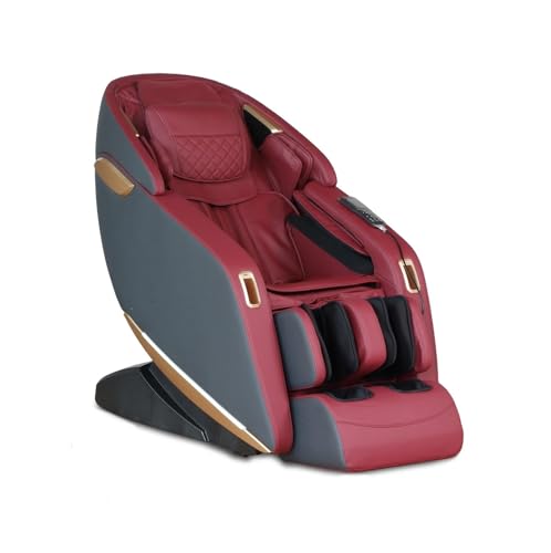 Image of SOBO AI Intelligence Voice Control SL-Track Thai Yoga Stretch Zero Gravity Full Body Shiatsu Heating and Foot Massage Chair with Bluetooth (Maroon, Black and Red)