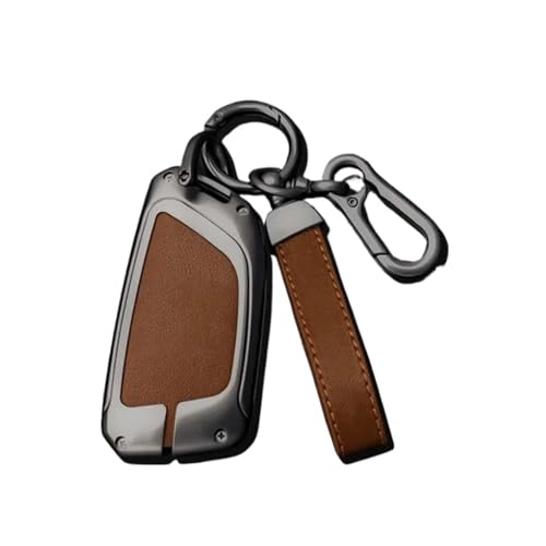 Zinc Alloy Car Key Fob Cover Case Shell Compatible for Cadillac Escalade CT4 CT4-V CT5 XTS CT6 C8 GMC Yukon 2021 2022 Accessories(Gun Brown)
