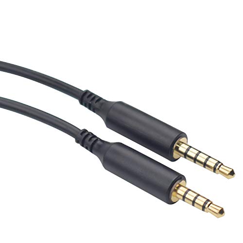 Cable de audio auxiliar Jack 3.5mm de 6 pies negro miniatura 4