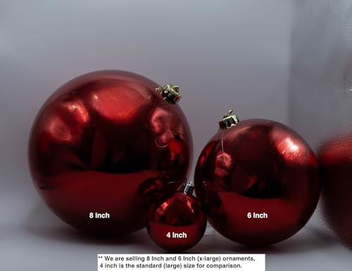 Image of Christmas Ball Ornaments Set, Extra-Large Giant Hanging (SPN Decor) (Silver Matte, 6 in (Large))