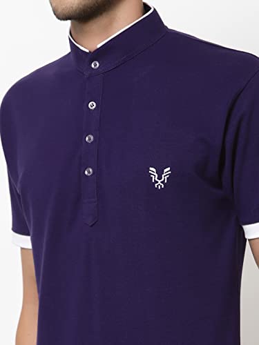 Image of UZARUS Men's Solid Cotton Regular Fit Polo T-Shirt