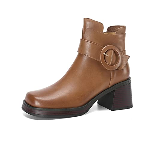 Bottines femmes cuir véritable rétro pour style motard urbain