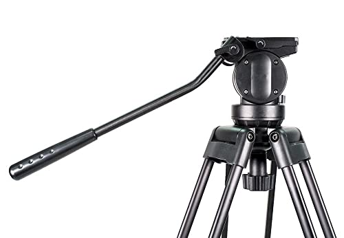 Image of Osaka Pro 650 Plus Heavy Duty Universal Video DSLR Camera Tripod (7 Feet) with Hydraulic Head & Carry Case for Professional Video Cameras (Load Capacity 15 kg)