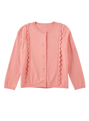 blibean Girls School Sweaters Uniforms Cardigan Kids Ruffles Tops Size 6-15 Years