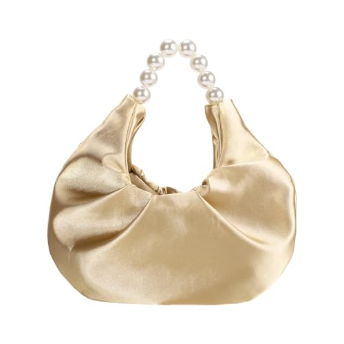 Sac à main moulé haut de gamme en satin permanent fog et finitions ton pierre