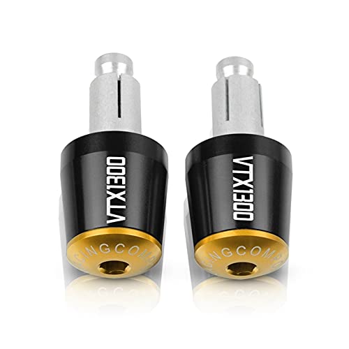 Poignées Honda VTX1300 confort anti-vibrations 22 mm avec embouts dorés