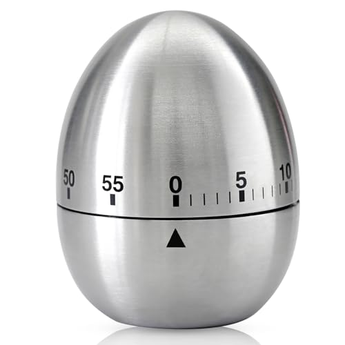 Kitchen Timer Mechanical Stainless Steel Egg Shaped, Quiet/Alert ...