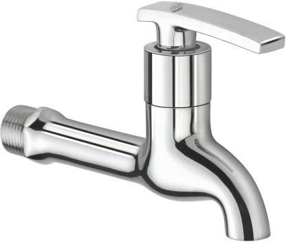 Spazio Pulse, Full Brass, Quarter Turn Long Body/Long Nose Bib Cock Tap for Bathroom/Kitchen with Wall Flange (Pack of 1)