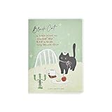 2PC- Cat Time Horizontal Line Rubber Cover This Student's Multi-Specification Cartoon Stationery -A5 Lazy Afternoon