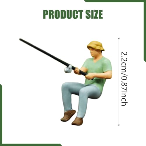 Accessoires de scène miniatures et figurines de simulation de pêche en résine
