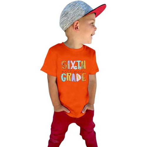 Girls Round Neck T Shirts Sixth Grade Pattern Back to School T-Shirt for Kids Summer First Day of School Tee Clothes3