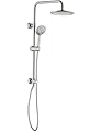 BRIGHT SHOWERS Rain Shower Heads System - 9 Inch Rainfall Shower Head and Handheld Shower Head with Height Adjustable Holder, Solid Brass Rail and 60" Long Stainless Steel Shower Hose, Brushed Nickel