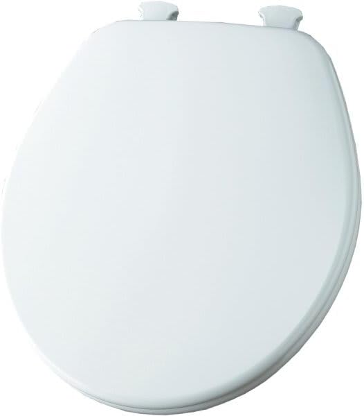 MFG #540EC 000 Replacement for Church Round Closed Front Wood Toilet Seat In White Removes For Easy Cleaning