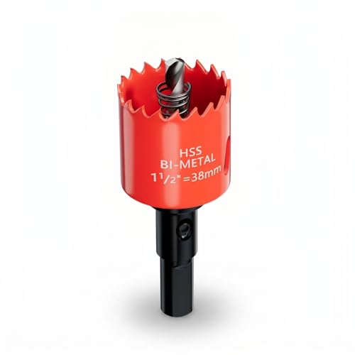 Image of 1.5 Inch Hole Saw, 1 1 /2 Hole Saw, M42 HSS Bi-Metal Hole Cutter, Triangular Shank Hole Saw Drill Bit with Spring for Wood, Plywood, Plastic, Gypsum Board, Various Thin Metal Sheet
