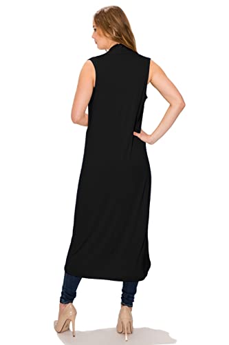 Women's Long Sleeve/Sleeveless Full Length Duster Long Open Cardigan(Sizes: S-5X)4