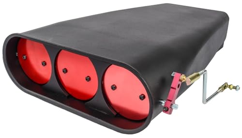 JEGS Bug Catcher Style Scoop | Fits Single or Dual 4-Barrel Carburetors | Smooth Design | Powdercoated Black | Includes Butterflies, Linkage, Elements, And Assembly/Mounting Hardware