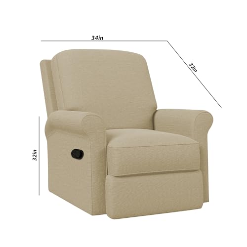 Image of CASALIVING Mersin Comfy Fabric Single Seater Recliner Chair, Recliner Sofa for Relaxing, Recliner Chair for Home Relax (Cream) | Premium Fabric Sofa