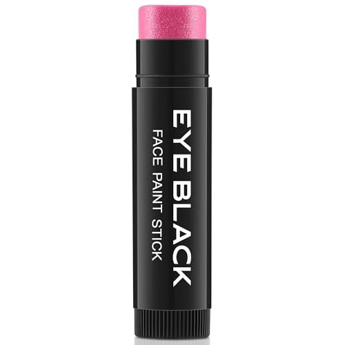 CCbeauty Hot Pink Glitter Eye Black Stick for Multi Sports Anti-Glare EyeBlack for Football Baseball Softball Lacrosse Water-Proof Eye Black for Athletes & Fans Sport Face Paint Pink Accessories