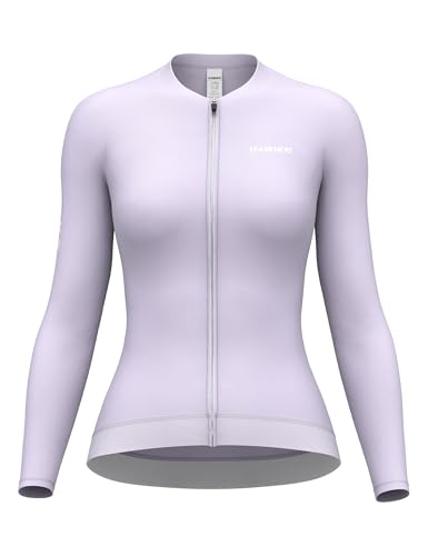 INBIKE Radtrikot Fahrradtrikot Rennradtrikot Damen Sommer Langarm Fahrradbekleidung Frauen mit 3 Taschen UV-Protect Atmungsaktiv Schnelltrocknend Fahrradsport Lila M