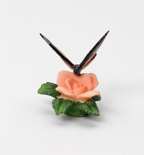 Image of Cosmos Gifts Cold Cast Polyresin Butterfly with Rose Lamp Topper Finial, 1-7 /8 inch H
