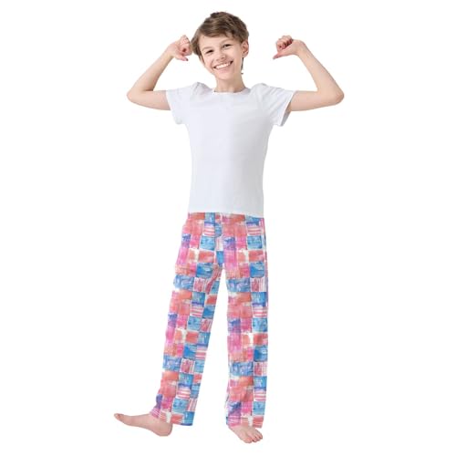 Pajama Bottoms, Colorful Plaid Sleeping Pant Lounge Wear Elastic Waist Long Pants Sleepwear Pjs2