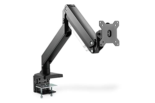 DIGITUS Monitor Mount - Clamp & Gas Lift - 1 Screen - Up to 35 Inches - Up to 1 x 15 kg - VESA 75 & 100 - Black