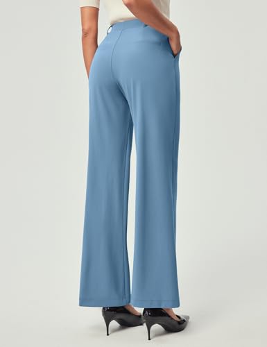 Image of IUGA Dress Pants Women Stretchy Wide Leg Work Pants Business Casual Outfits