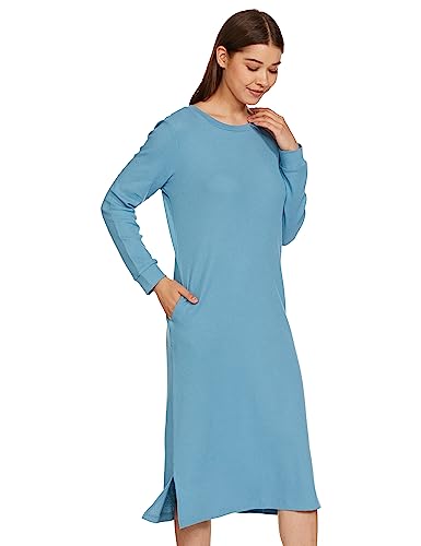 Image of Amazon Brand - Symbol Women's Casual Cotton Blend Waffle Calf Length Regular Fit Nighty (Available in Plus Sizes)
