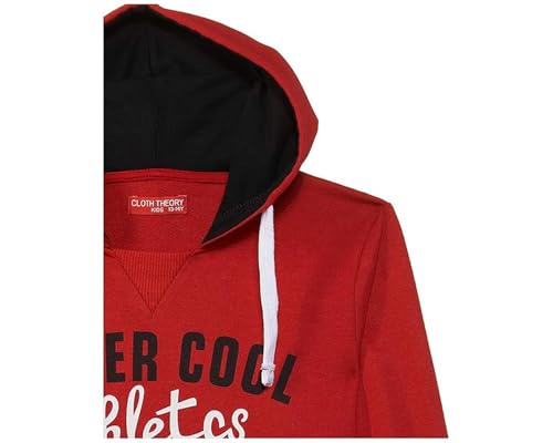 Image of Clotth Theory Boy's Fleece Solid Color Blocked Hooded Sweatshirt Jacket