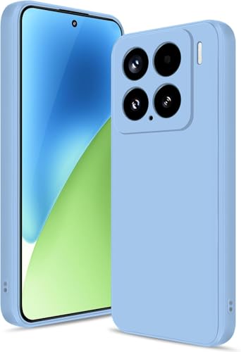 Image of DIZORO Compatible With Mi Xiaomi 15 5G Back Cover Case With Upgraded Square Edges For Camera Protection Shockproof Flexible Matte Liquid Silicone Mobile Phone Case - Carolina, Sky Blue