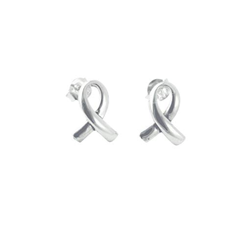 apop nyc 925 Sterling Silver Awareness Ribbon Stud Earrings [Jewelry]