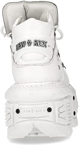 New Rock M-TANK106-C1 Unisex White 100% Leather Goth Platform Punk Ankle Boots Shoe 37 | Image 4