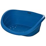 Bunty Armadillo Plastic Heavy Duty Oval Pet Dog Puppy Bed Basket Tough Waterproof - Blue - Medium