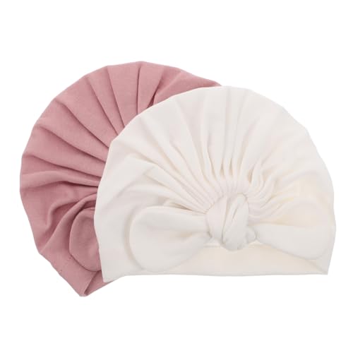 2Pcs Turban Hats Soft Cotton Beanie Caps Comfortable Headwrap for Boys for Hospital Home and Outdoor Use Warm Protective