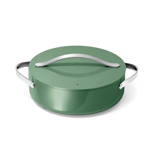 Caraway Rondeau - 6 Qt Non-Stick Pan with Lid - Free From Forever Chemicals - Perfect for Searing, Braising, & Roasting - Sage