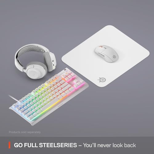 Image of SteelSeries QcK Cloth Gaming Mouse Pad - Exclusive Micro-Woven Surface - Optimized for Gaming Sensors - Maximum Control - Size M - White