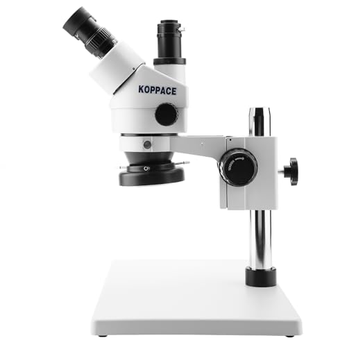 Trinokulares Stereomikroskop 3.5X-90X Trinokulares Stereo-Zoom-Mikroskop WF10X/20mm Okulare 100-240V Professionelles Mikroskop Trinokulares Labormikroskop für Erwachsene(Weiß)