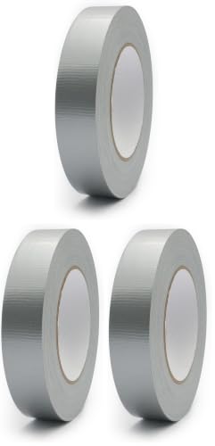 Image of Duct Tape 1 Inch X 44 Yards, 8.5 mil Thickness, Heavy Duty Silver Grey Duct Tape, No Residue, Waterproof, Tear by Hand for Repairs, Industrial, Professional Use (Pack of 3)