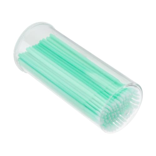 AUTSUPPL 100個使い捨てグリーンマイクロブラシアプリケーター 入り まげエクステ接着剤除去用 軽量柔軟マスカラリムーバー スリッシュな美粧ツール