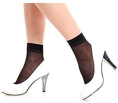 Image of Women's & Girls Black Color Skin Fit Premium Sun Protection Nylon Ankle Thumb Socks, Ultra-Thin Nylon Summer Skin Thumb /Toe Socks for Women /Girl's