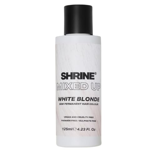 Shrine Mixed Up Semi Permanent Colour WHITE BLONDE | Ready-to-use & Pre-mixed with nourishing ingredients | Quick application | Locks Moisture & Prevents Dryness | Vegan & Cruelty Free | 125ml