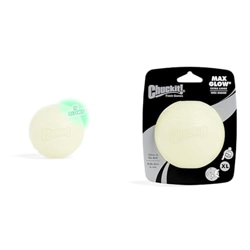 Chuckit Max Glow Bouncy Ball Bundle - Large 3 Inch Extra-Large 3 5 Inch Glow in The Dark