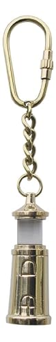 Sea-Club Unisex Multicoloured Lighthouse Keyring Pendant Brass Maritime Decoration, One Size